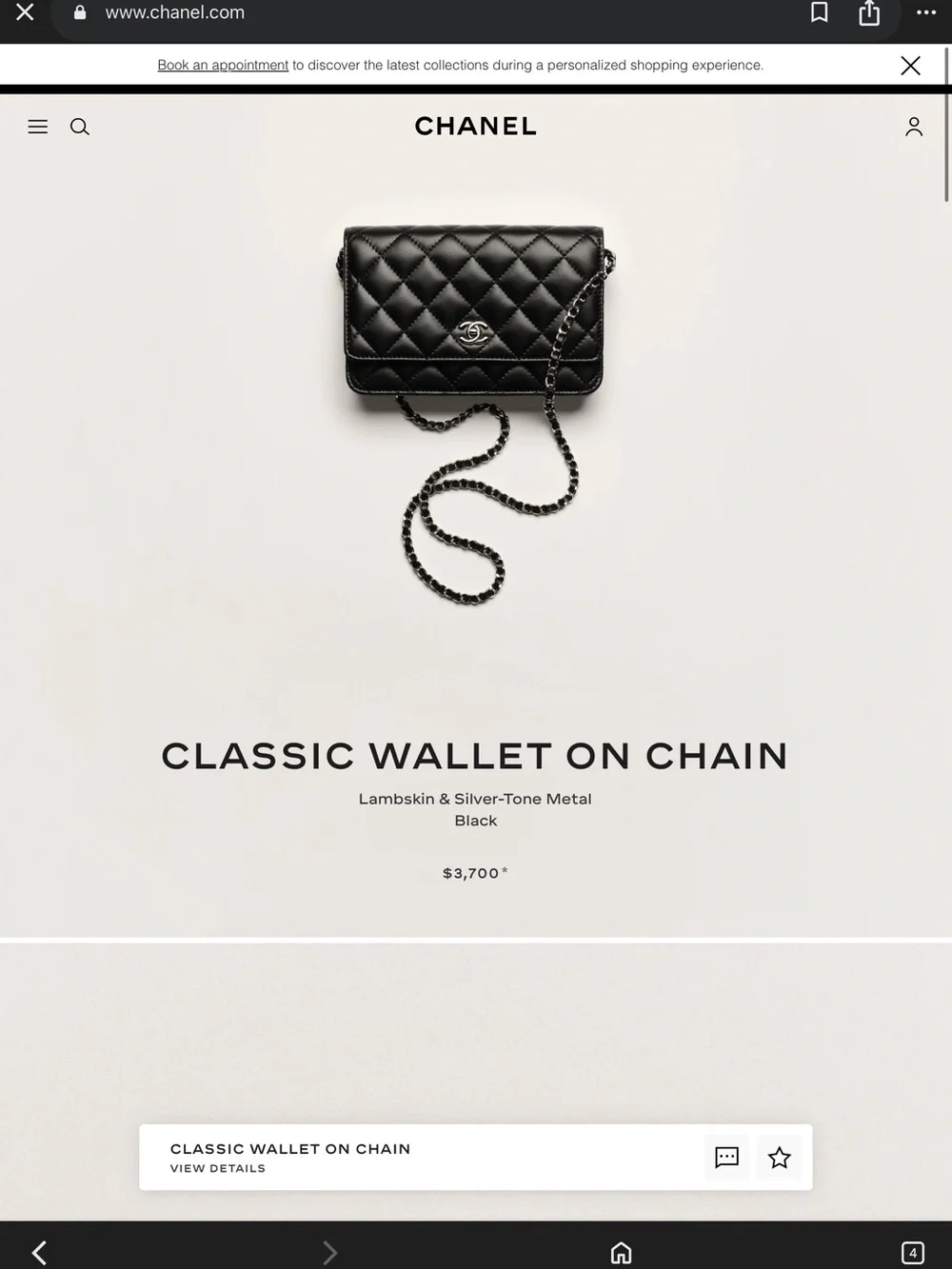 CHANEL wallet chain